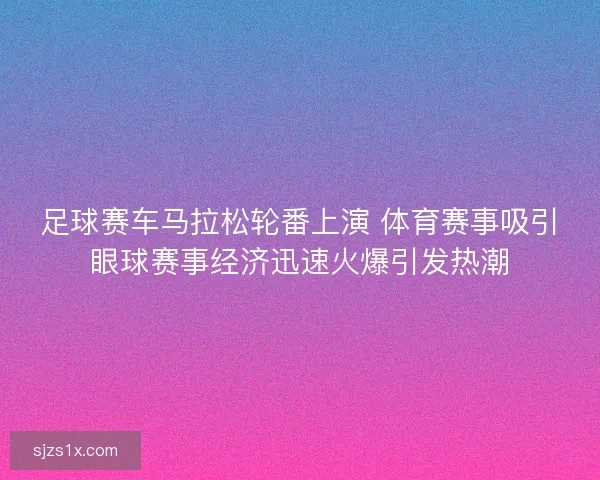 足球赛车马拉松轮番上演 体育赛事吸引眼球赛事经济迅速火爆引发热潮