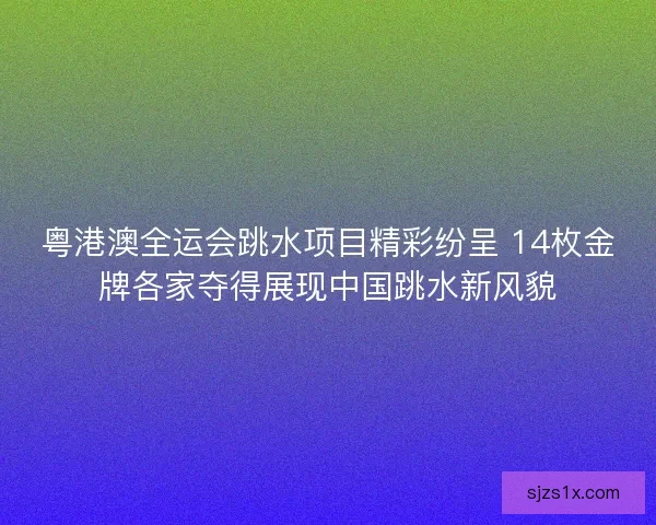粤港澳全运会跳水项目精彩纷呈 14枚金牌各家夺得展现中国跳水新风貌