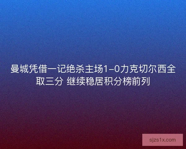 曼城凭借一记绝杀主场1-0力克切尔西全取三分 继续稳居积分榜前列